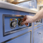 Details of the knobs in Onde Molteni kitchen
