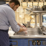 Chef cooking on Molteni appliances